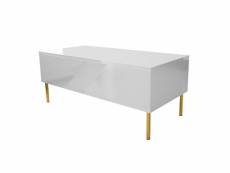Celeste - table basse - 120 cm - style contemporain - bestmobilier - blanc et doré
