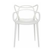 Chaise avec accoudoirs blanche Masters - Kartell