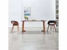 Chaise de qualité de salle à manger gris bois courbé et tissu - gris - 52 x 53 x 70 cm