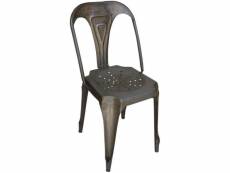 Chaise vintage en métal vieilli