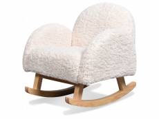 Choupi - mini fauteuil à bascule enfant doudou imitation fourrure blanc
