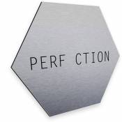 Décoration métallique Panneau hexagone en métal Perfection Effet argenté Rétro Minimaliste Nordic Creators 25x22cm - argent