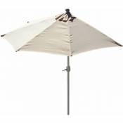 Demi parasol semi-circulaire balcon terrasse uv 50+ polyester/aluminium 3kg avec une portée de 270 cm crème sans support - crèmem