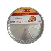 Embal' - Plat a tarte aluminium 247 mm (lot de 3)