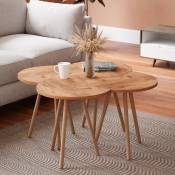 Ensemble de 4 tables avec une seule conception idéale pour le salon différentes couleurs disponibles taille : Effet de bois