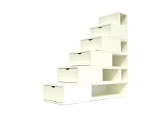 Escalier cube de rangement hauteur 150cm ivoire ESC150-IV