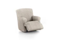 Housse de fauteuil relax XL extensible écru 60 - 110 cm