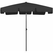 Inlife - Parasol de plage Noir 200x125 cm