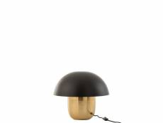 Lampe champignon metal noir-or small - l 40 x l 40