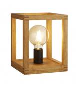 Lampe de table Square 1 ampoule Plastique,bois de bambou tissé Noir,bois naturel
