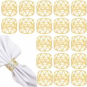 Linghhang - Lot de 20 ronds de serviette en métal, ronds de serviette creux pour table à manger, porte-serviette, anneaux en métal pour décoration de