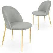 Lot de 2 chaises design en velours gris arabel - gris