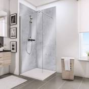 Lot de 2 panneaux muraux salle de bains 100 x 210 cm Schulte DécoDesign Brio pierre gris clair brillant