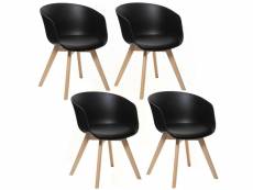 Lot de 4 fauteuils de table baya - noir