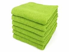Lot de 6 serviettes de toilette 50x90 cm alpha vert