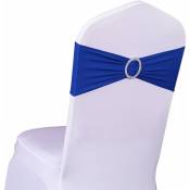 Memkey - 10 morceaux Bandeau de chaise élastique à enfiler avec boucle, pour mariage, nœud de chaise en Lycra, Polyester et élasthanne., bleu marine