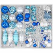 Mezheng - Boules de Noël Bleu/Argenté, Décorations