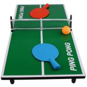 Mini Table de ping pong 62 x 30,5 x 7 cm avec 2 Raquettes,