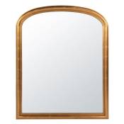 Miroir rectangulaire à moulures dorées 115x140