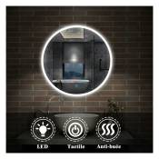 Miroir salle de bain anti-buée rond Mural Lumière