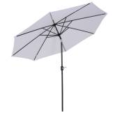 Outsunny Parasol en métal Rond Polyester 180g/m² protection solaire anti-UV manivelle inclinable Ø 3 x 2,5 m Blanc