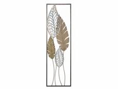 Panneau avec des feuilles, structure en fer, couleur or, 2,5 x 99,5 x 30,5 cm 8052773581509