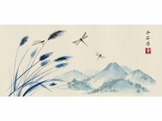 Photo murale intissé paysage japonais à la gouache