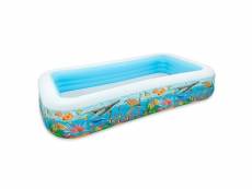 Piscine gonflable rectangulaire "family" bleu