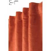 Rideaudiscount - Rideau Tamisant 140 x 280 cm Galon Fronceur Pattes Cachées Grande Hauteur Effet Alcantara Uni Orange Rouille - Orange