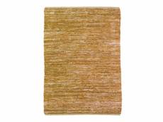 Skin - tapis en cuir tressé jaune 160x230