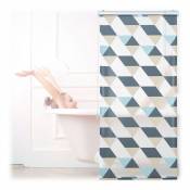 Store de baignoire, 80 x 240 cm, rideau de douche avec chaine, montage flexible, salle de bain, coloré - Relaxdays