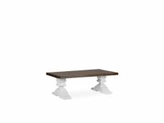 Table basse bois blanc 130x70x45cm - décoration d'autrefois