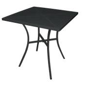 Table bistro carrée noire 70 cm en acier ajouré