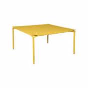 Table carrée Calvi / 140 x 140 cm - Aluminium / 8 personnes - Fermob jaune en métal