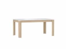 Table de repas extensible 160-206 cm plateau blanc et bois - alexiane 65087237