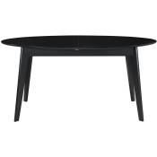 Table extensible rallonges intégrées rectangulaire en bois noir L160-200 cm marik - Noir