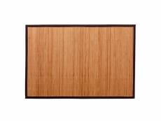 Tapis en bambou 70 x 45 cm brun antiderapant rectangle naturel salle de bain