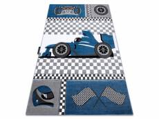 Tapis petit race course formula 1 voiture bleu 180x270