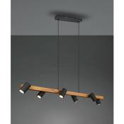 Trio Lighting - Suspension Led bois métal 6 lampes