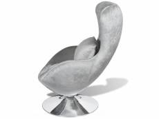 Vidaxl fauteuil en forme d’œuf argenté 241179