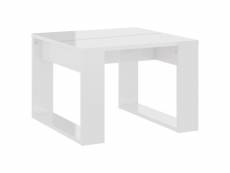 Vidaxl table d'appoint blanc brillant 50x50x35 cm aggloméré