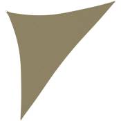 Voile toile d'ombrage parasol tissu oxford triangulaire 3,5 x 3,5 x 4,9 m beige