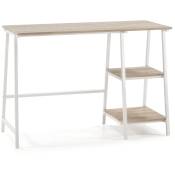 Vs Venta-stock - Bureau Lisboa Blanc, Table pour pc, Style Industriel, 105 cm Longueur - blanc