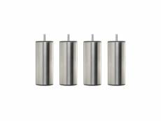 4 pieds cylindriques inox 15 cm