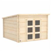 Abri de jardin en bois 7,4 m² - Juno modern - Beige