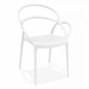 Alterego Chaise de terrasse 'JULIETTE' design blanche