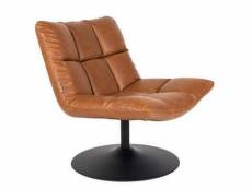 Bar - fauteuil design pivotant en aspect cuir marron