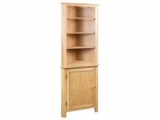 Bibliothèque étagère de rangement - style industriel armoire d'angle 59 x 36 x 180 cm bois de chêne massif meuble pro frco85409