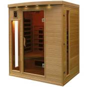 Cabine de sauna à infrarouges - 3 personnes - 125 x 153 x 190 cm - Bois - Bois naturel.