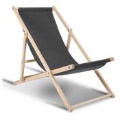 Chaise longue pivotante pliante Chaise longue de plage Chaise longue de balcon Chaise en bois Gris - Swanew